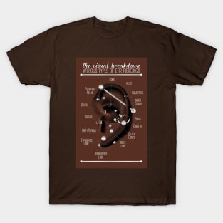 Ear Piercing Chart, Dark Skin T-Shirt